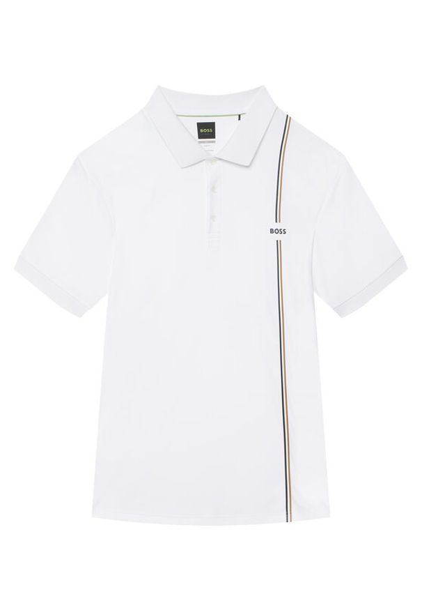 BOSS Polo PL_TOC Game 3 50563363 Biały Regular Fit. Typ kołnierza: polo. Kolor: biały. Materiał: syntetyk
