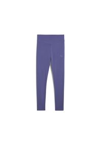 Puma - Damskie legginsy HER z wysokim stanem PUMA Blue Crystal. Stan: podwyższony. Kolor: niebieski. Wzór: haft. Sport: bieganie