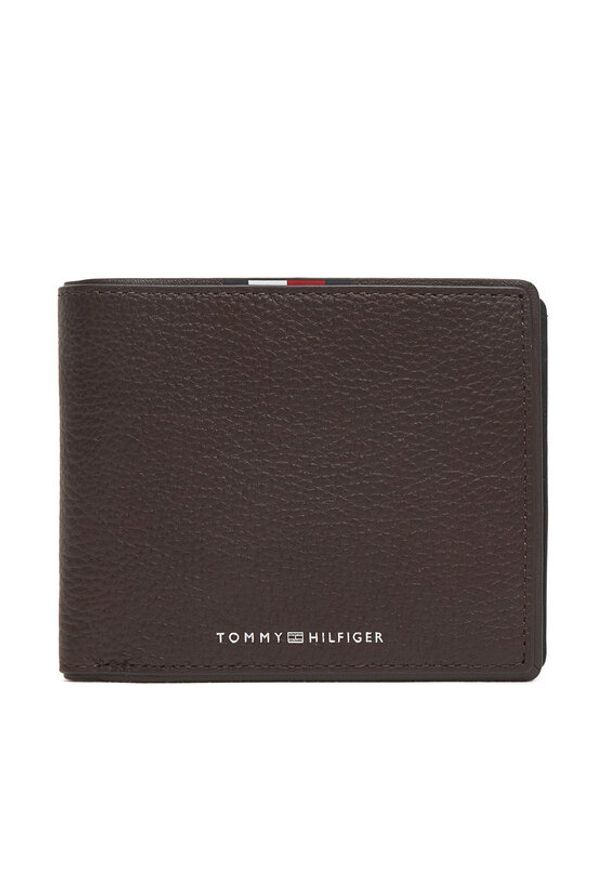 TOMMY HILFIGER - Tommy Hilfiger Duży Portfel Męski Th Corp Cc & Coin AM0AM13740 Brązowy. Kolor: brązowy. Materiał: skóra