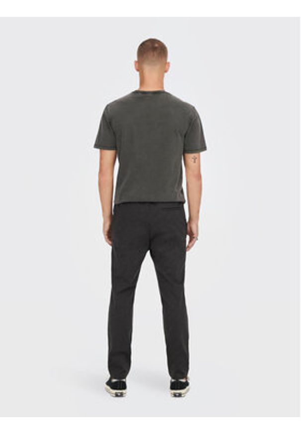Only & Sons Spodnie materiałowe Linus 22023492 Czarny Relaxed Fit. Kolor: czarny. Materiał: materiał, wiskoza, syntetyk