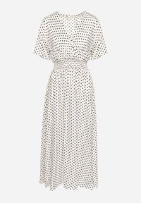 Born2be - Biała Kopertowa Sukienka z Bawełną w Kropki Ldivila. Okazja: na co dzień. Typ kołnierza: dekolt w kształcie V. Kolor: biały. Wzór: kropki. Typ sukienki: kopertowe. Materiał: bawełna. Długość rękawa: krótki rękaw. Sezon: wiosna, lato. Styl: casual #2