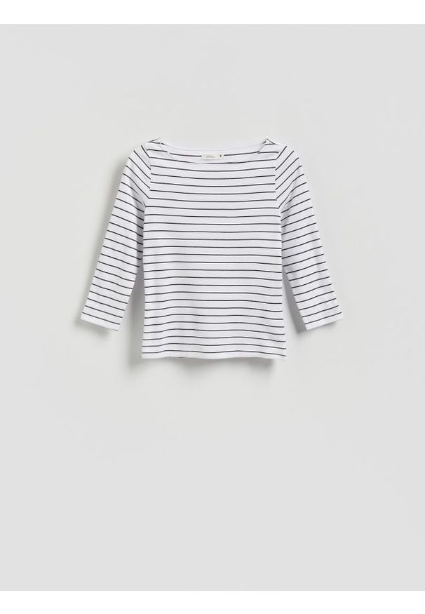 Reserved - Bawełniany longsleeve - wielobarwny. Materiał: bawełna. Długość rękawa: długi rękaw