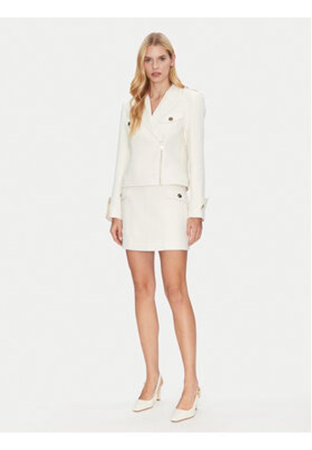 Bruuns Bazaar Spódnica ołówkowa Platanus BBW4581 Biały Slim Fit. Kolor: biały. Materiał: syntetyk
