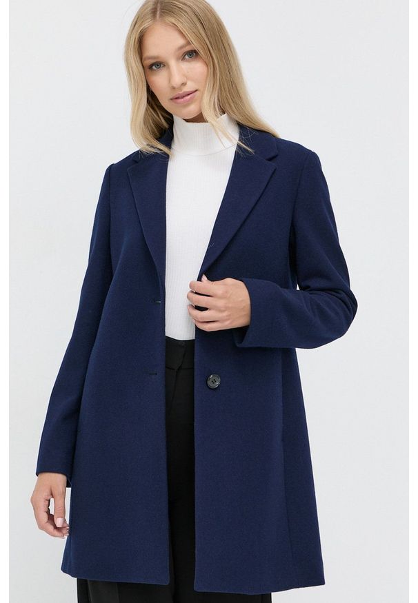 MAX&Co. - Płaszcz. Okazja: na co dzień. Kolor: niebieski. Styl: klasyczny, casual