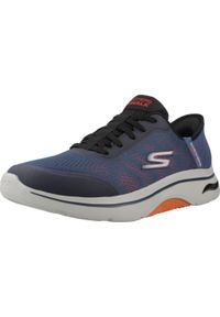 skechers - Kapcie SKECHERS GO WALK ARCH 2.0 Niebieski. Kolor: niebieski. Materiał: syntetyk, tkanina