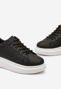 Born2be - Czarne Sneakersy Elenaya. Kolor: czarny. Materiał: skóra ekologiczna. Obcas: na platformie #2