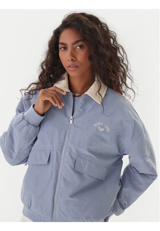 Roxy Kurtka przejściowa ERJJK03672 Niebieski Regular Fit. Kolor: niebieski. Materiał: bawełna