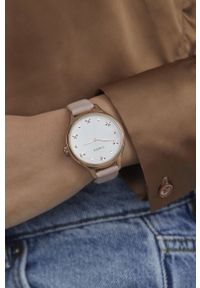 Timex zegarek TW2V23700 Peyton with Floral Markers damski kolor złoty. Kolor: złoty. Materiał: materiał, skóra