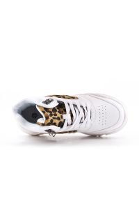 Inna - Sneakersy koturny białe z panterką. Kolor: biały. Wzór: motyw zwierzęcy. Obcas: na koturnie #2