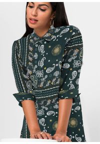 bonprix - Długa bluzka. Kolor: zielony. Długość: długie #3