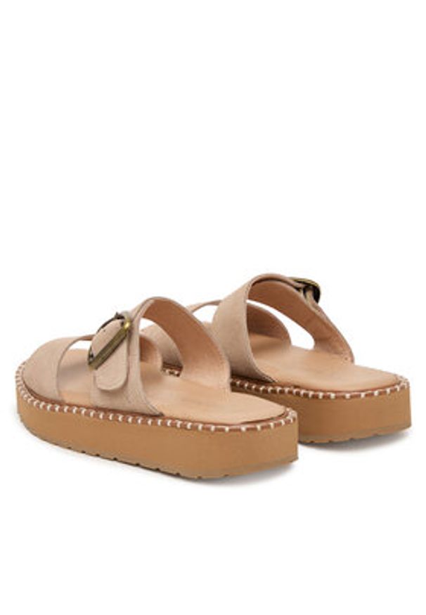 EMU Australia Klapki Scarlet W13267 Beżowy. Kolor: beżowy. Materiał: skóra