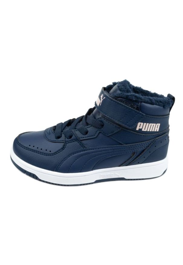 Buty Puma Rebound Jr 375479 05 niebieskie. Kolor: niebieski. Materiał: materiał, skóra ekologiczna. Szerokość cholewki: normalna. Sezon: zima