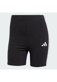 Adidas - Szorty Essentials 3-Stripes High Waisted Biker. Kolor: biały, wielokolorowy, czarny. Materiał: bawełna. Sport: kolarstwo, fitness #2