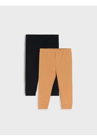 Sinsay - Bawełniane legginsy 2 pack - czarny. Kolor: czarny. Materiał: bawełna