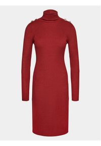 Brave Soul Sukienka dzianinowa LKD-248JEWELA Czerwony Regular Fit. Kolor: czerwony. Materiał: wiskoza #1