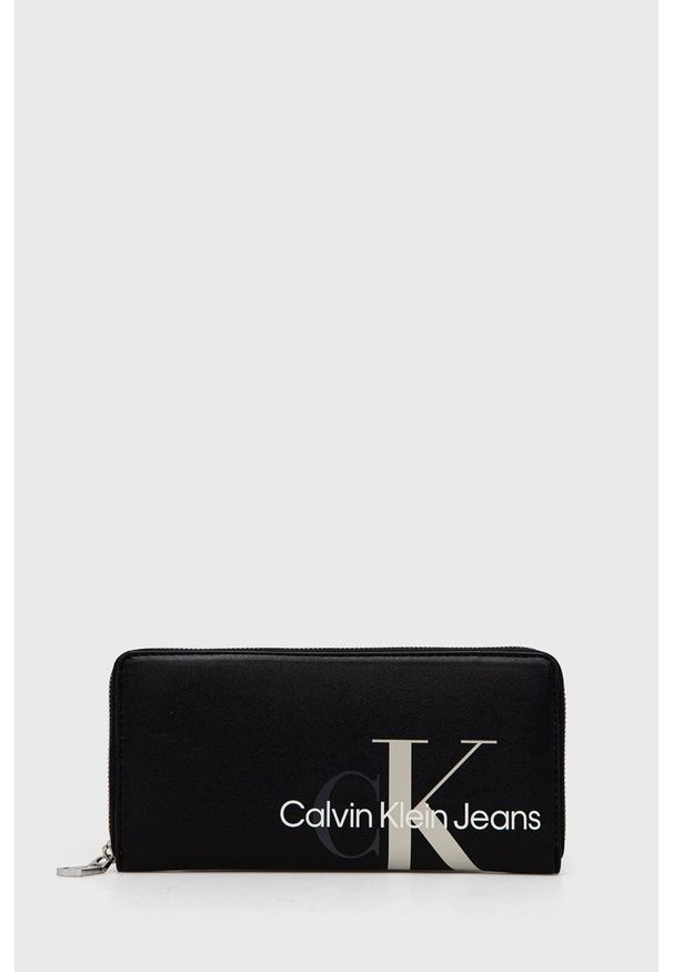 Calvin Klein Jeans Portfel K60K608958.PPYY damski kolor czarny. Kolor: czarny