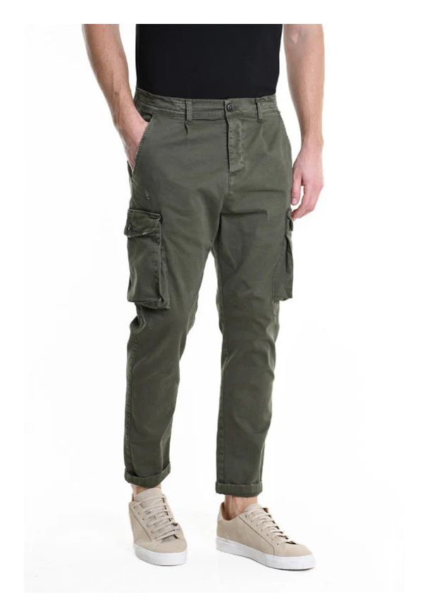 Xagon Man Spodnie | A2503 2CR4076 | Mężczyzna | Zielony. Okazja: na co dzień. Kolor: zielony. Materiał: elastan, bawełna. Styl: casual, vintage