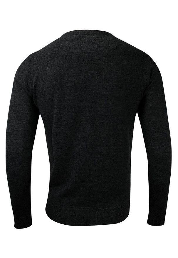 Brave Soul - Sweter Czarny, Okrągły Dekolt, Elegancki, Jednokolorowy, Męski - BRAVE SOUL. Okazja: na co dzień, na spotkanie biznesowe, do pracy. Kolor: czarny. Materiał: akryl. Styl: elegancki