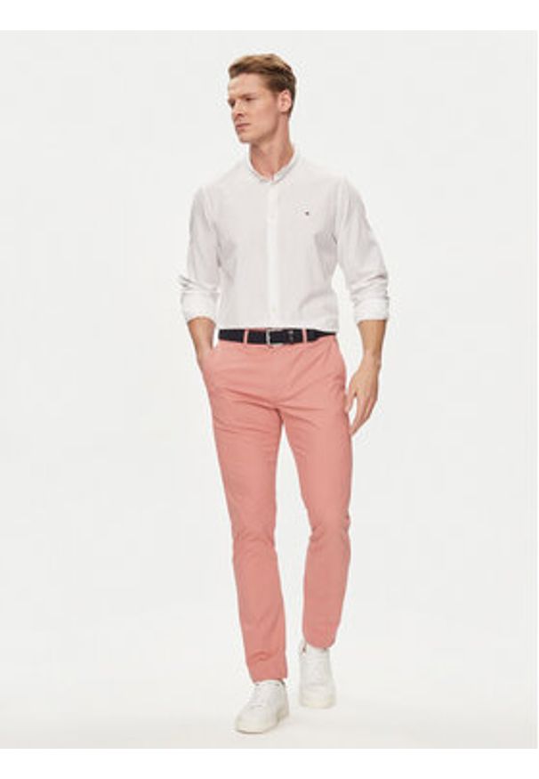 TOMMY HILFIGER - Tommy Hilfiger Koszula MW0MW34650 Biały Slim Fit. Kolor: biały. Materiał: bawełna