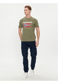 Napapijri T-Shirt S-Kreis NP0A4HQR Zielony Regular Fit. Kolor: zielony. Materiał: bawełna