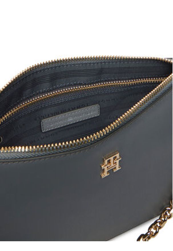 TOMMY HILFIGER - Tommy Hilfiger Torebka Th Glam Conv Med Crossover AW0AW18143 Szary. Kolor: szary. Materiał: skórzane