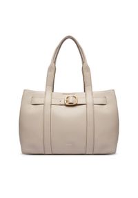 Calvin Klein Torebka Buckle Medium Tote LV04F3294G Écru. Materiał: skórzane