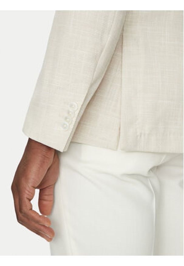 BOSS Marynarka C-Hanry-252 50540742 Écru Slim Fit. Materiał: bawełna