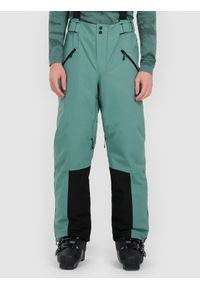 4f - 4F Spodnie narciarskie z szelkami membrana Dermizax 20000 męskie - oliwkowe M. Kolor: oliwkowy, brązowy, wielokolorowy. Materiał: materiał. Technologia: Dermizax. Sezon: zima. Sport: narciarstwo #2