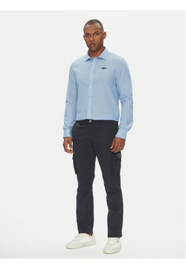 Aeronautica Militare Koszula 251CA1276CT3292 Niebieski Regular Fit. Kolor: niebieski. Materiał: bawełna