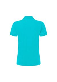 SG - Damska Bawełniana Koszulka Polo. Typ kołnierza: polo. Kolor: niebieski. Materiał: bawełna