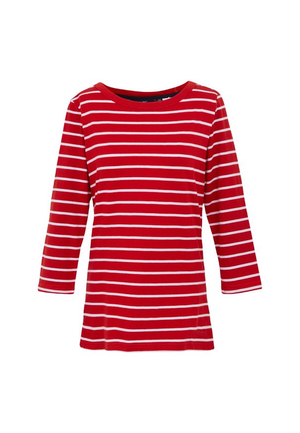 Regatta - T-shirt Damski W Paski Baylette II. Kolor: biały, czerwony, wielokolorowy. Wzór: paski