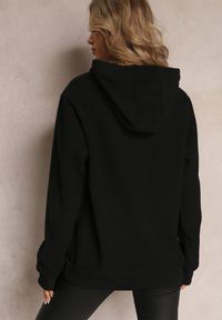 Renee - Czarna Bluza z Kapturem i Ozdobnym Haftem Gamalie. Typ kołnierza: kaptur. Kolor: czarny. Wzór: haft. Styl: elegancki
