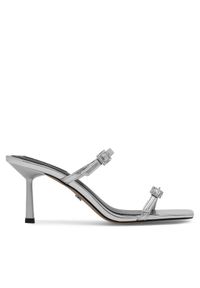 Nine West Klapki ZL23005-1CC Srebrny. Kolor: srebrny. Materiał: skóra