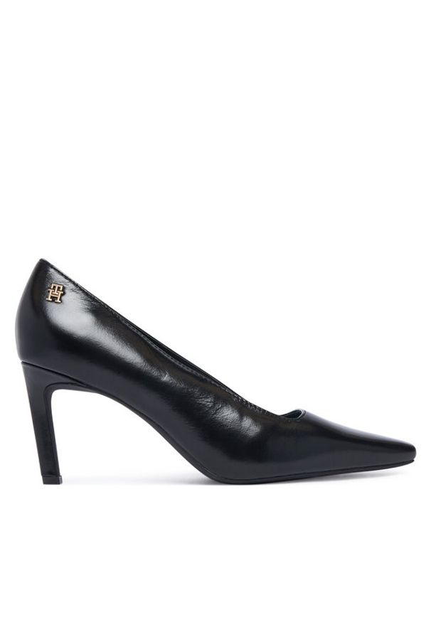 TOMMY HILFIGER - Tommy Hilfiger Szpilki Squared Toe High Heel Lth Pump FW0FW09510 Czarny. Kolor: czarny. Materiał: skóra. Obcas: na szpilce