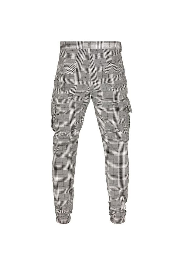 Urban Classics - Męskie Spodnie Joggingowe Glencheck Z Nadrukiem Na Całej Powierzchni. Kolor: biały, wielokolorowy, czarny. Wzór: nadruk
