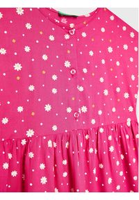 United Colors of Benetton - United Colors Of Benetton Sukienka codzienna 4EKJGV00M Różowy Regular Fit. Okazja: na co dzień. Kolor: różowy. Materiał: wiskoza. Typ sukienki: proste. Styl: casual #3