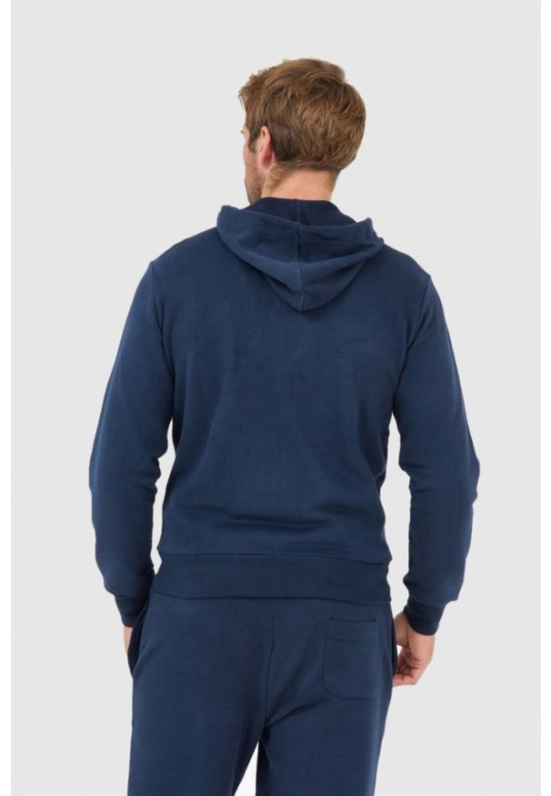 La Martina - LA MARTINA Granatowa bluza męska na zamek z kapturem, Rozmiar XL. Typ kołnierza: kaptur. Kolor: niebieski