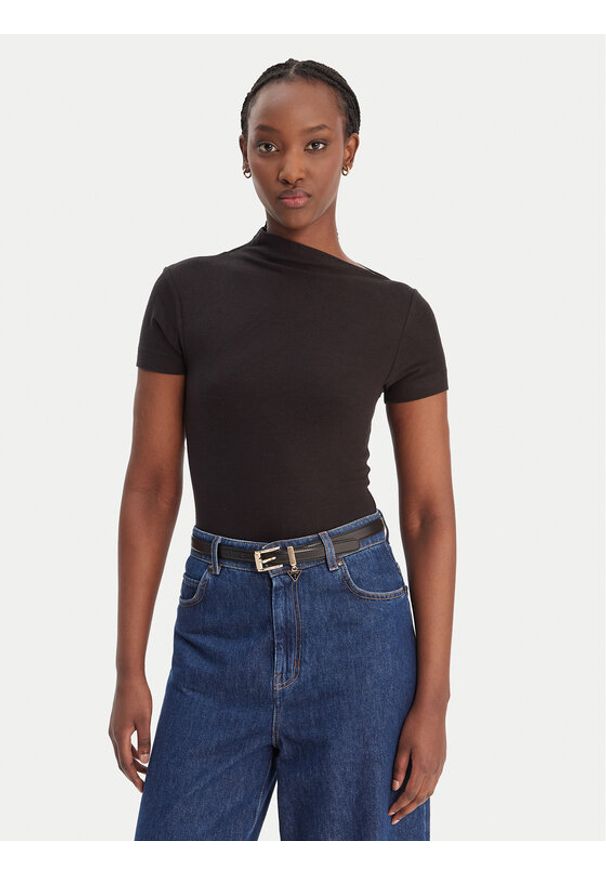 Guess Bluzka W6RP16 KD012 Czarny Regular Fit. Kolor: czarny. Materiał: syntetyk