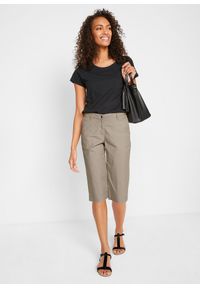 bonprix - Długie bermudy z elastyczną gumką w talii. Kolor: beżowy. Długość: długie #3