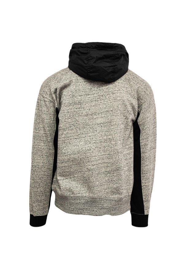 Bluza z kapturem Converse Mixed Media Full-Zip Hoodie, Mężczyźni. Typ kołnierza: kaptur. Kolor: szary. Materiał: materiał, bawełna