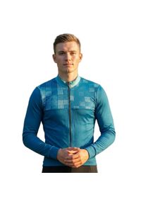 C-LAB - Ocieplona koszulka kolarska z długim rękawem Ordino. Kolor: niebieski, wielokolorowy, zielony. Długość rękawa: długi rękaw. Długość: długie. Sezon: zima. Sport: kolarstwo #1