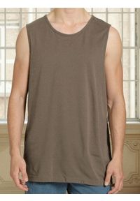 Sinsay - Bawełniany tank top basic - brązowy. Kolor: brązowy. Materiał: bawełna