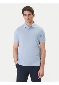 TOMMY HILFIGER - Tommy Hilfiger Polo 1985 MW0MW17770 Błękitny Regular Fit. Typ kołnierza: polo. Kolor: niebieski. Materiał: bawełna #1