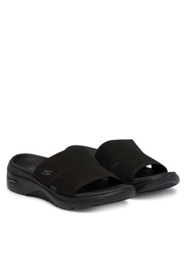 skechers - Skechers Klapki GO WALK Arch Fit 2.0 140865/BBK Czarny. Kolor: czarny. Materiał: materiał