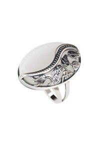 Polcarat Design - Srebrny oksydowany pierścionek PK 1716 kocie oko. Materiał: srebrne. Kolor: srebrny #1