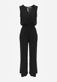 Renee - Czarny Kombinezon Valia. Kolor: czarny. Materiał: wiskoza, tkanina. Długość rękawa: bez rękawów. Długość: długie. Wzór: jednolity. Styl: elegancki #6