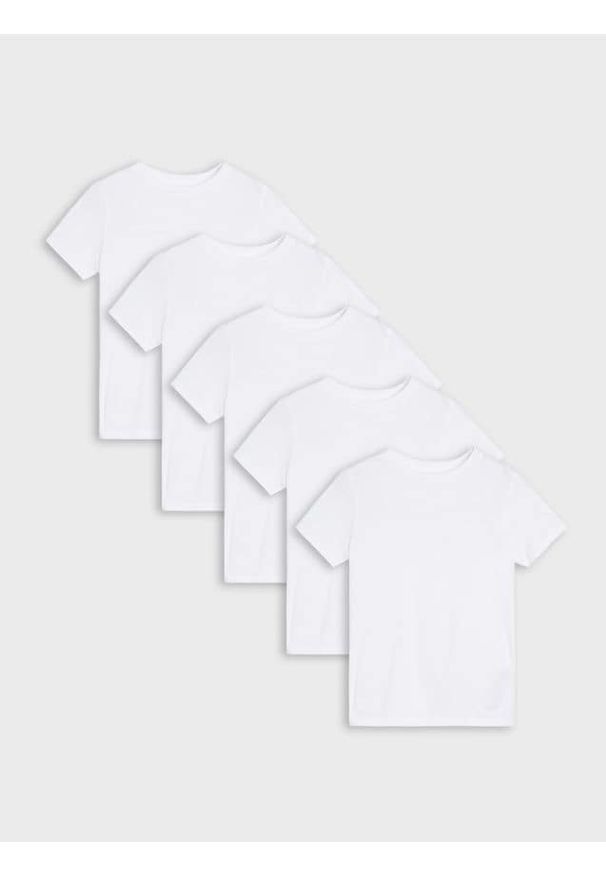 Sinsay - Koszulki basic 5 pack - biały. Kolor: biały