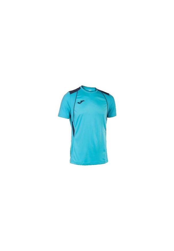 Koszulka męska Joma Championship – lekka, 100% poliester. Kolor: wielokolorowy, niebieski, zielony. Materiał: poliester. Sport: piłka nożna