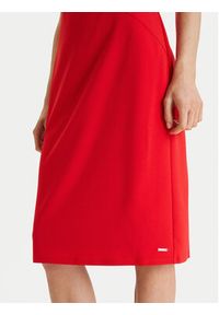 Calvin Klein Sukienka koktajlowa LV044E048G Czerwony Slim Fit. Kolor: czerwony. Materiał: syntetyk. Styl: wizytowy #4