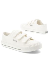 Big-Star - Trampki dziecięce Big Star, cholewka z materiału tekstylnego zapięcie na rzepy zaokrąglony gumowy nosek, białe, TT374169. Okazja: na co dzień. Zapięcie: rzepy. Kolor: biały. Materiał: materiał, guma. Szerokość cholewki: normalna. Styl: casual, sportowy #5